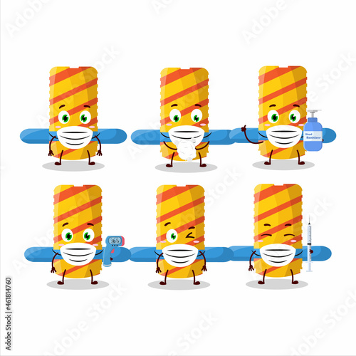 A picture of firework spinner cartoon design style keep staying healthy during a pandemic