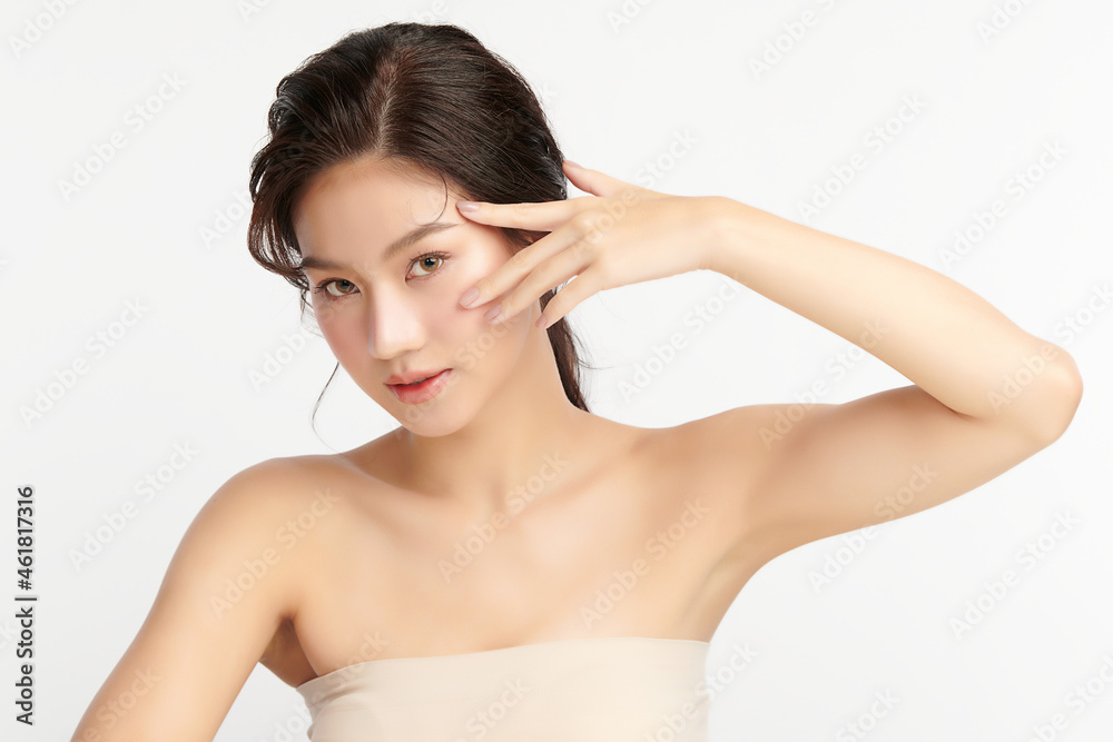 Beautiful young asian woman with clean fresh skin on white background, Face care, Facial treatment, Cosmetology, beauty and spa, Asian women portrait. Beautiful young asian woman with clean fresh skin on white background, Face care, Facial treatment, Cosmetology, beauty and spa, Asian women portrait.