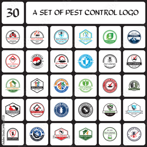 a set of pest control logo , a set of exterminator logo