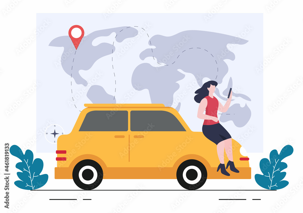 GPS Navigation Map and Compass on Location Search Application Shows the Position or Route you are Going. Background Vector Illustration GPS Navigation Map and Compass on Location Search Application Shows the Position or Route you are Going. Background Vector Illustration