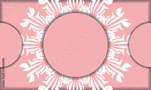Wallpaper Mural Pink banner with vintage white ornament for design under your logo Torontodigital.ca