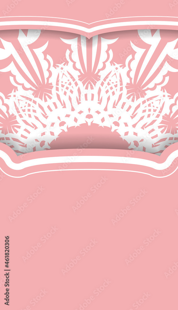 Pink banner with abstract white pattern and place for logo or text Pink banner with abstract white pattern and place for logo or text