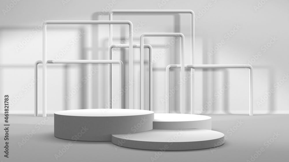 Fototapeta premium Abstract scene podium mockup. Award ceremony concept