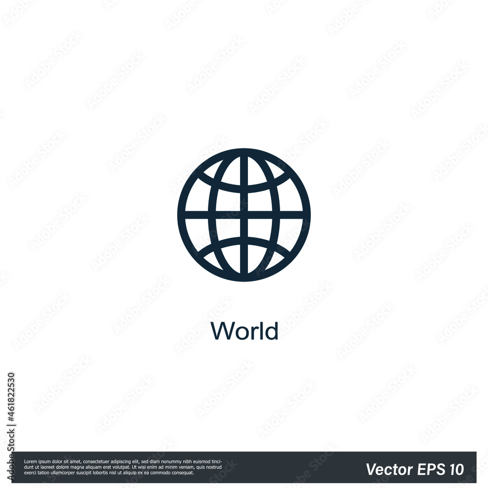 world web icon vector simple design element