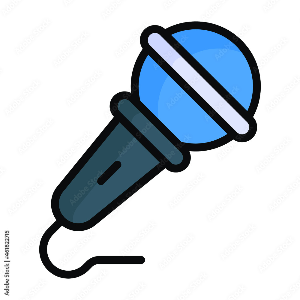 Microphone colored line icon, Merry Christmas and Happy New Year icons for web and mobile design Microphone colored line icon, Merry Christmas and Happy New Year icons for web and mobile design
