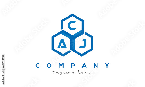 CAJ three letters creative polygon hexagon logo photo