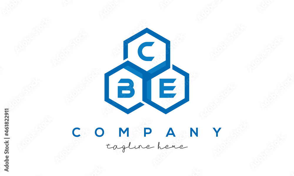 CBE three letters creative polygon hexagon logo CBE three letters creative polygon hexagon logo