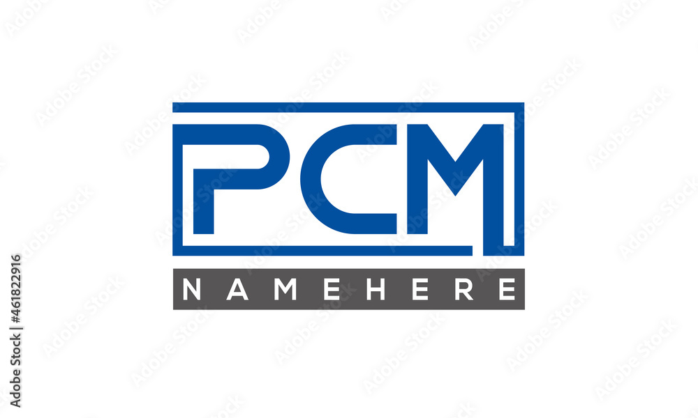 PCM creative three letters logo PCM creative three letters logo