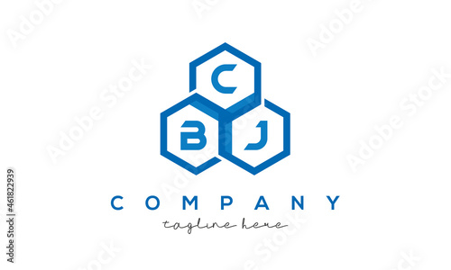 CBJ three letters creative polygon hexagon logo