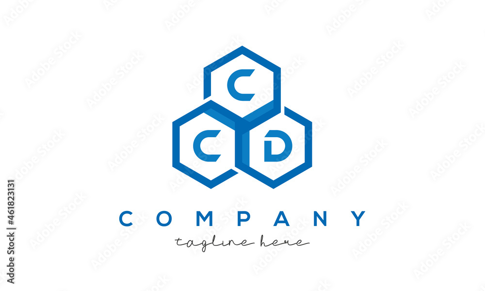 CCD three letters creative polygon hexagon logo CCD three letters creative polygon hexagon logo