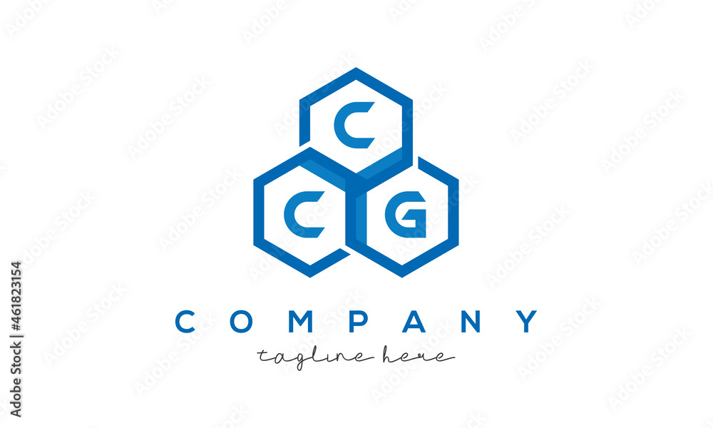 CCG three letters creative polygon hexagon logo CCG three letters creative polygon hexagon logo