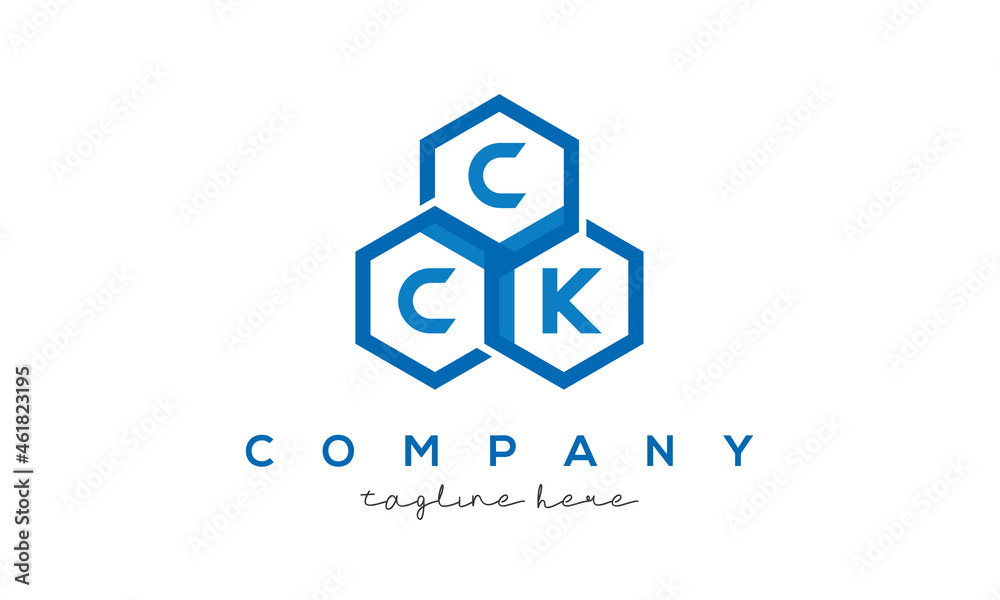CCK three letters creative polygon hexagon logo CCK three letters creative polygon hexagon logo