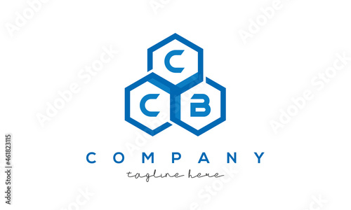 CCB three letters creative polygon hexagon logo