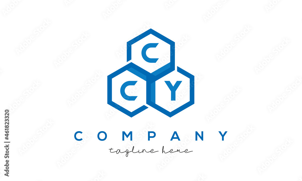 CCY three letters creative polygon hexagon logo CCY three letters creative polygon hexagon logo