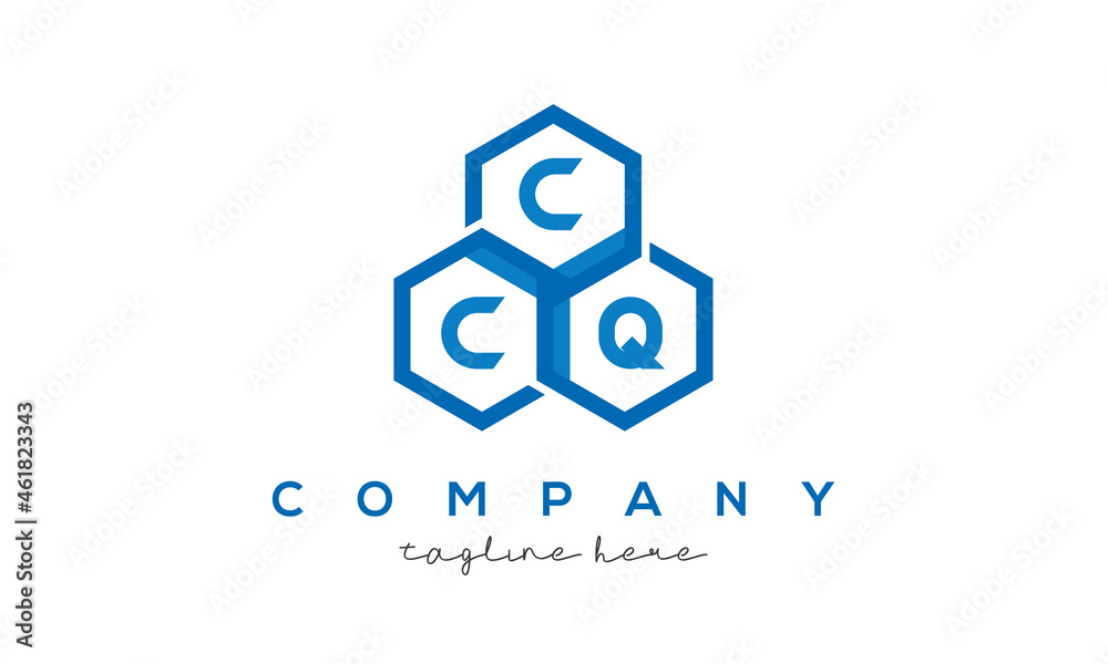 CCQ three letters creative polygon hexagon logo CCQ three letters creative polygon hexagon logo