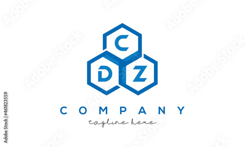 CDZ three letters creative polygon hexagon logo