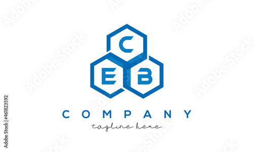 CEB three letters creative polygon hexagon logo