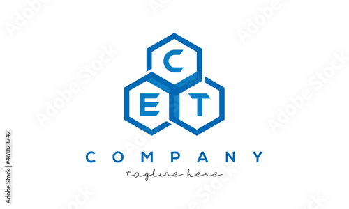 CET three letters creative polygon hexagon logo