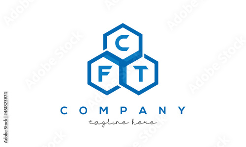 CFT three letters creative polygon hexagon logo