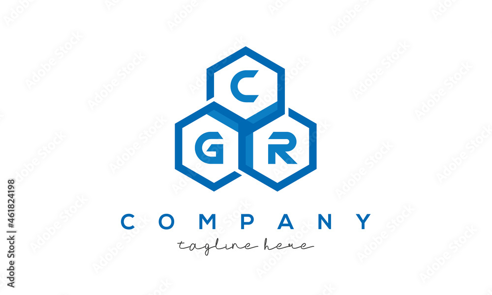 CGR three letters creative polygon hexagon logo CGR three letters creative polygon hexagon logo