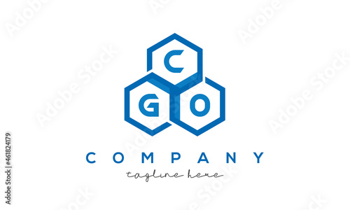 CGO three letters creative polygon hexagon logo