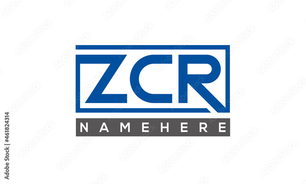 ZCR creative three letters logo ZCR creative three letters logo