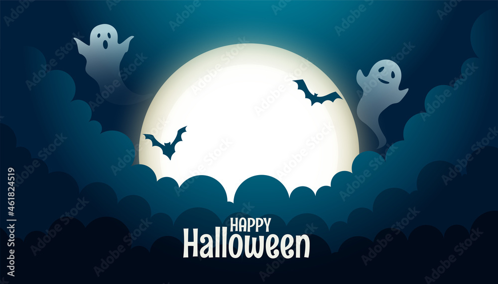 spooky ghost card for halloween festival