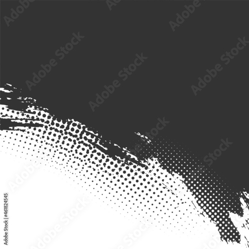 grunge halftone background in black and white color