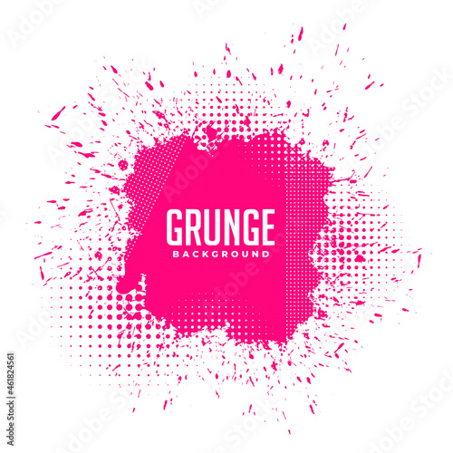 grunge pink ink splatter halftone background