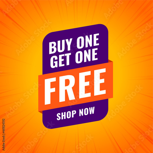 buy one get one free shopping sale banner design