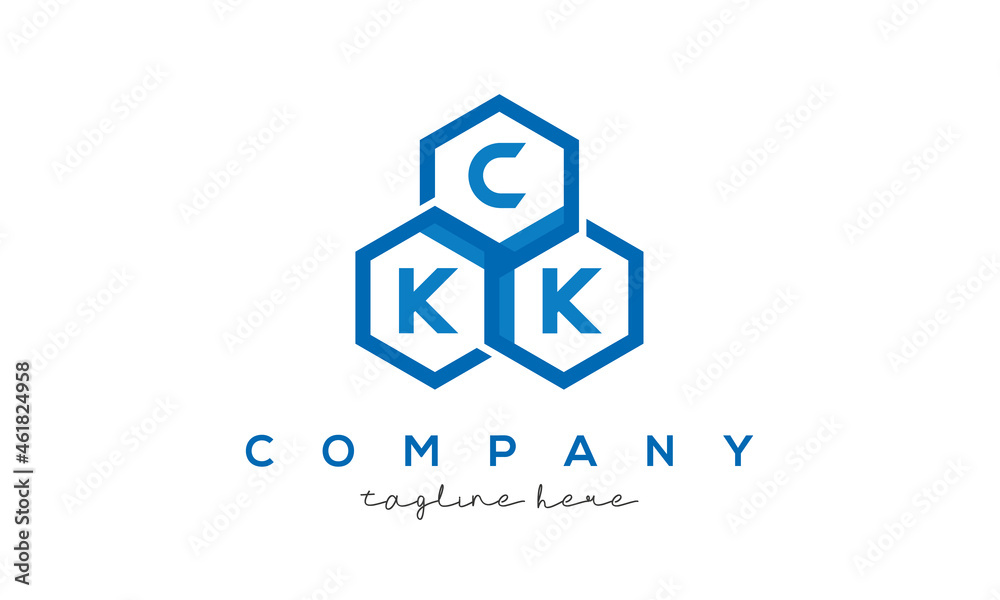 Fototapeta premium CKK three letters creative polygon hexagon logo