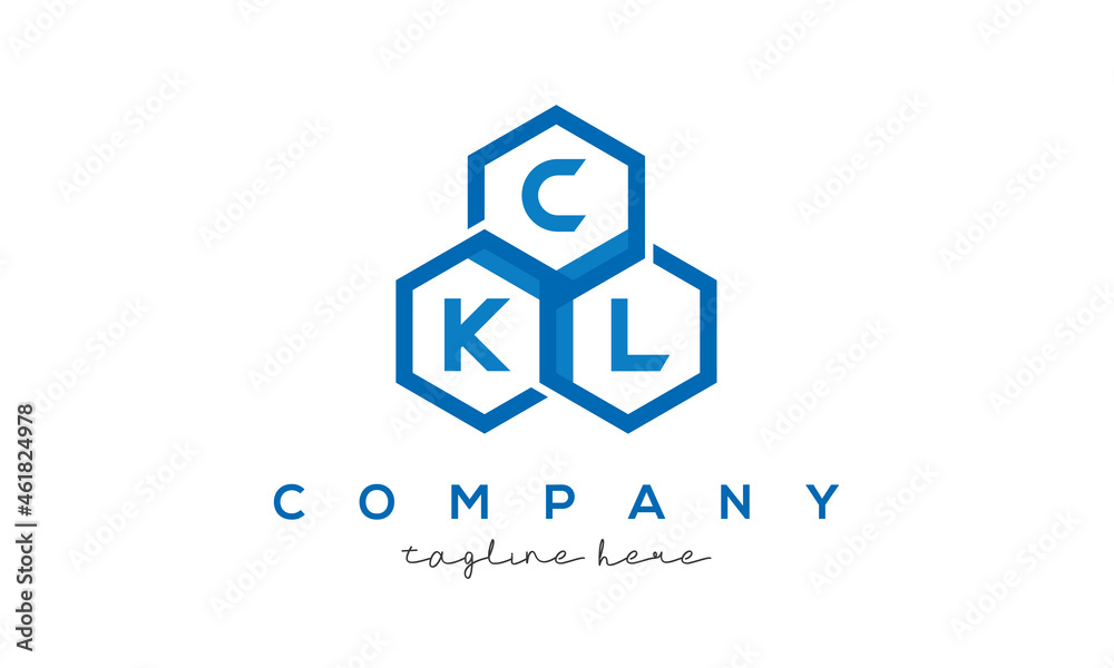 CKL three letters creative polygon hexagon logo CKL three letters creative polygon hexagon logo