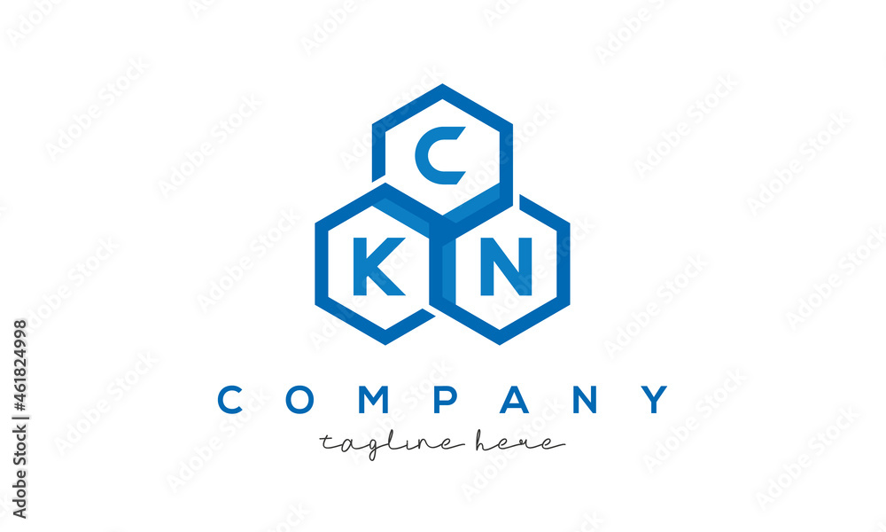 CKN three letters creative polygon hexagon logo