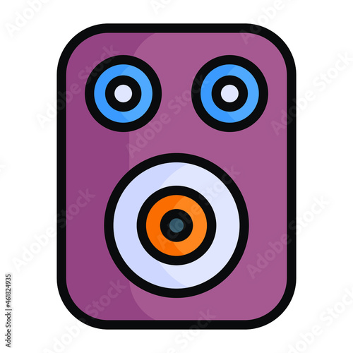 speaker colored line icon  Merry Christmas and Happy New Year icons for web and mobile design