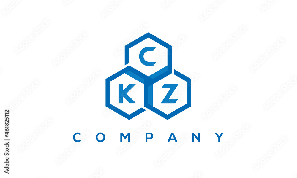 CKZ three letters creative polygon hexagon logo CKZ three letters creative polygon hexagon logo