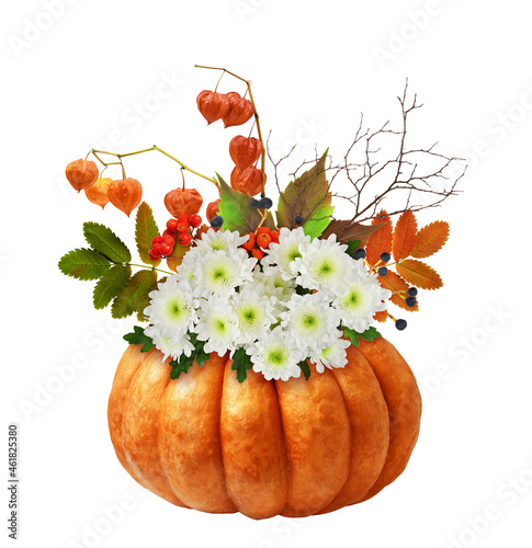 Large orange pumpkin and au...