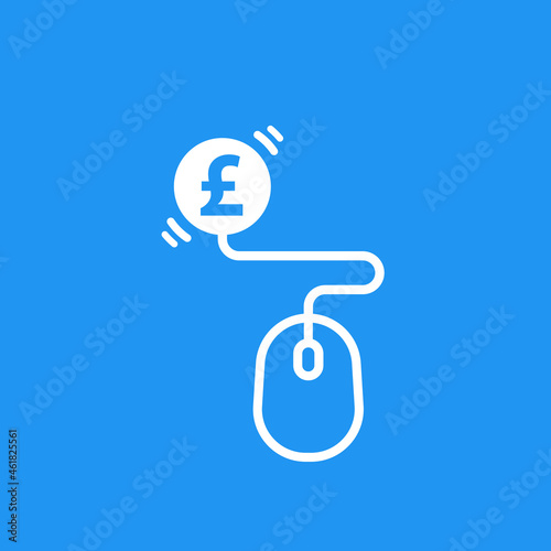 pay per click icon, mouse and pound