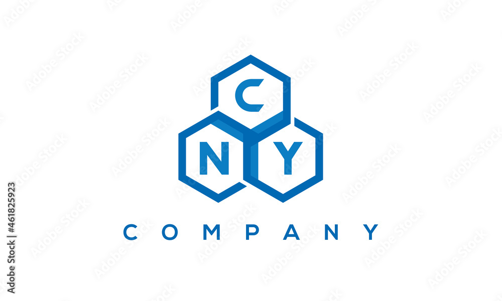CNY three letters creative polygon hexagon logo CNY three letters creative polygon hexagon logo