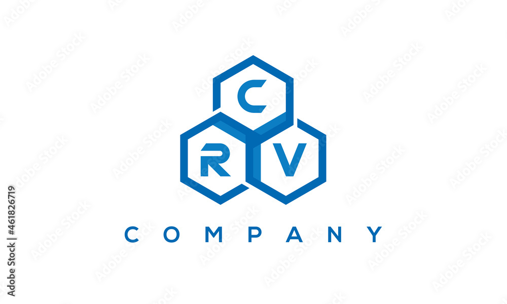 CRV three letters creative polygon hexagon logo CRV three letters creative polygon hexagon logo