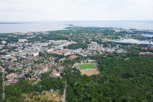 Baltiysk is a seaport town near baltic sea. Aerial view