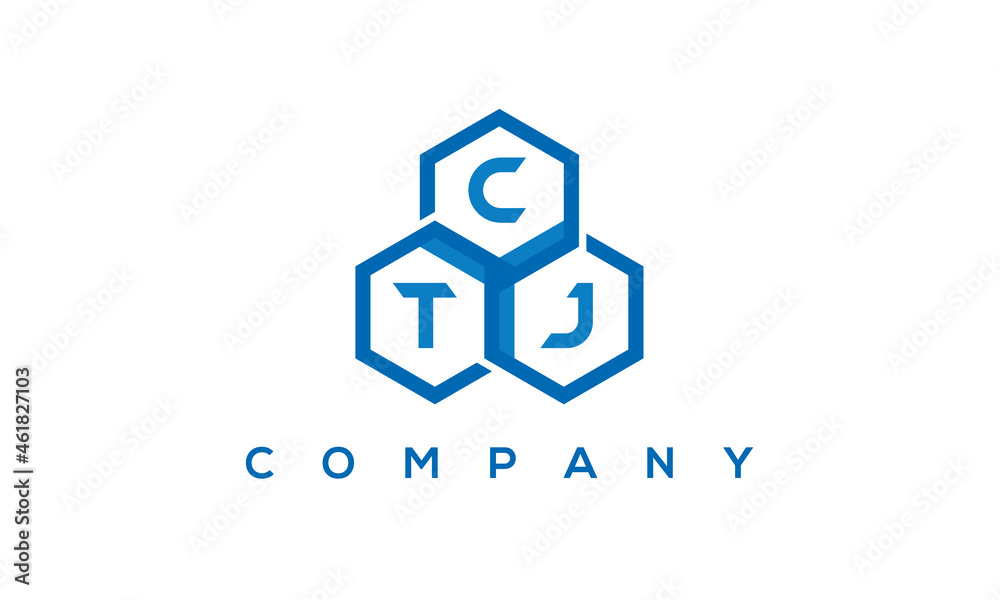 CTJ three letters creative polygon hexagon logo