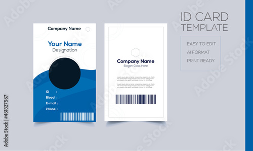 Id Card Design Template with photo space & with easy to edit 