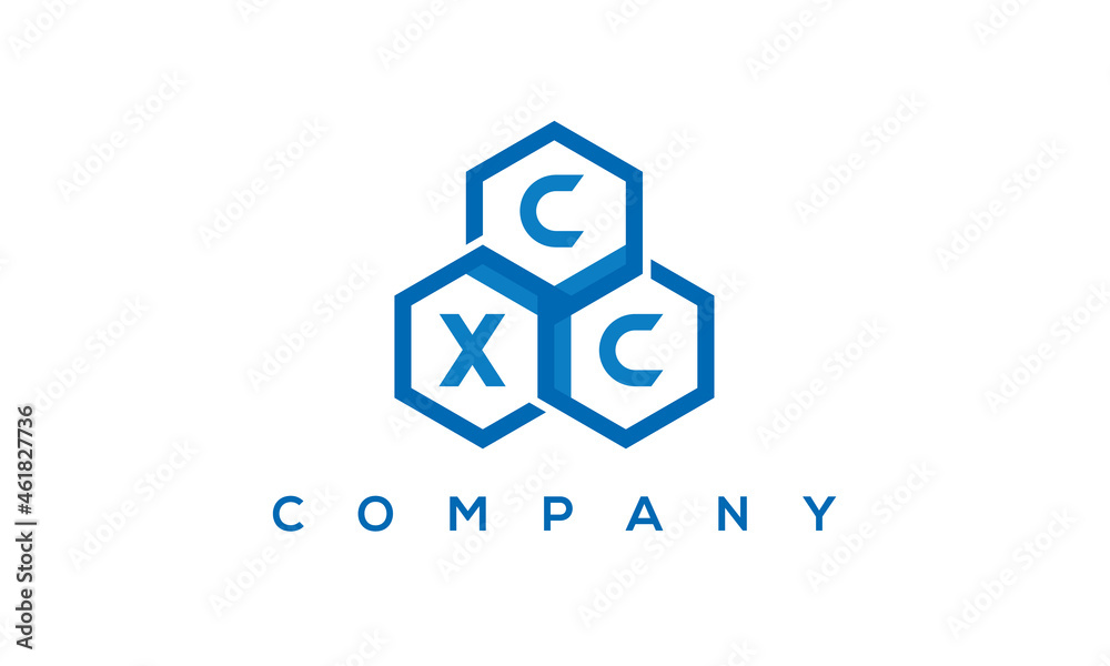 CXC three letters creative polygon hexagon logo CXC three letters creative polygon hexagon logo