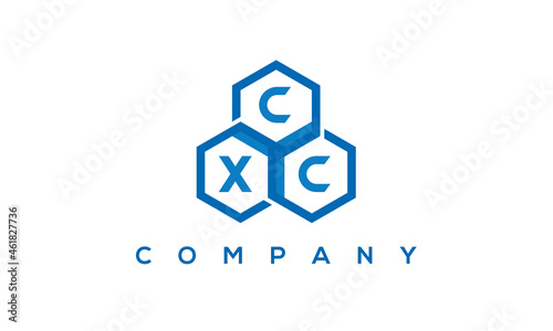 CXC three letters creative polygon hexagon logo