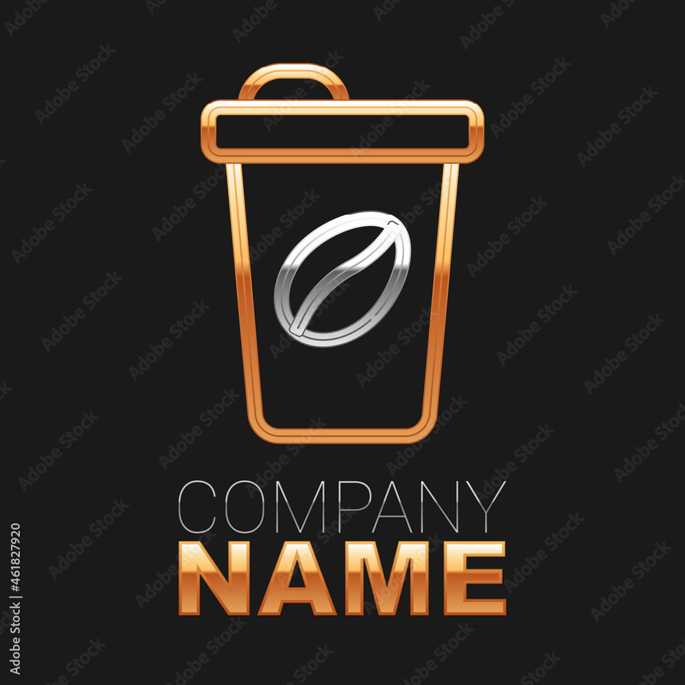 Line Coffee cup to go icon isolated on black background. Colorful outline concept. Vector Line Coffee cup to go icon isolated on black background. Colorful outline concept. Vector