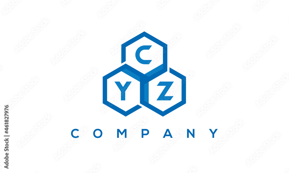 CYZ three letters creative polygon hexagon logo CYZ three letters creative polygon hexagon logo