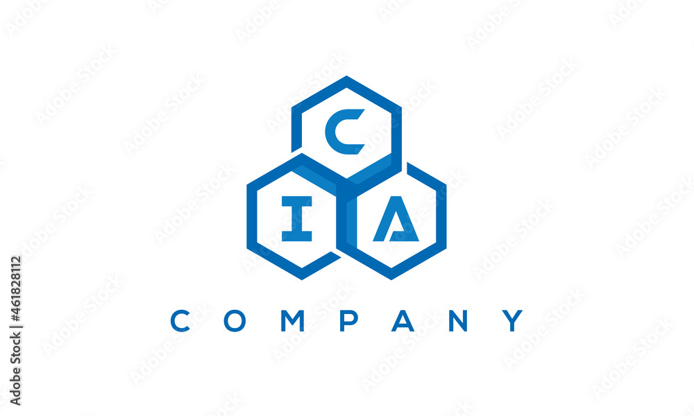 CIA three letters creative polygon hexagon logo CIA three letters creative polygon hexagon logo