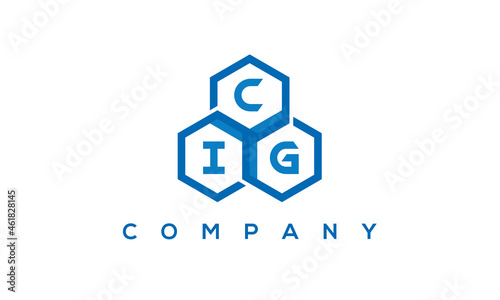 CIG three letters creative polygon hexagon logo