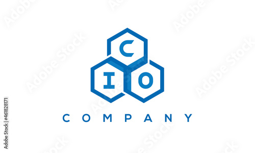 CIO three letters creative polygon hexagon logo