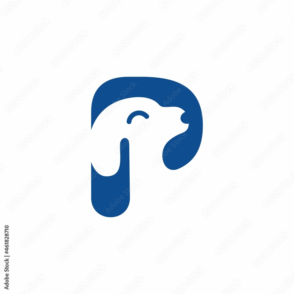 Obraz premium Initial Letter P Pet Puppy Logo Design Vector